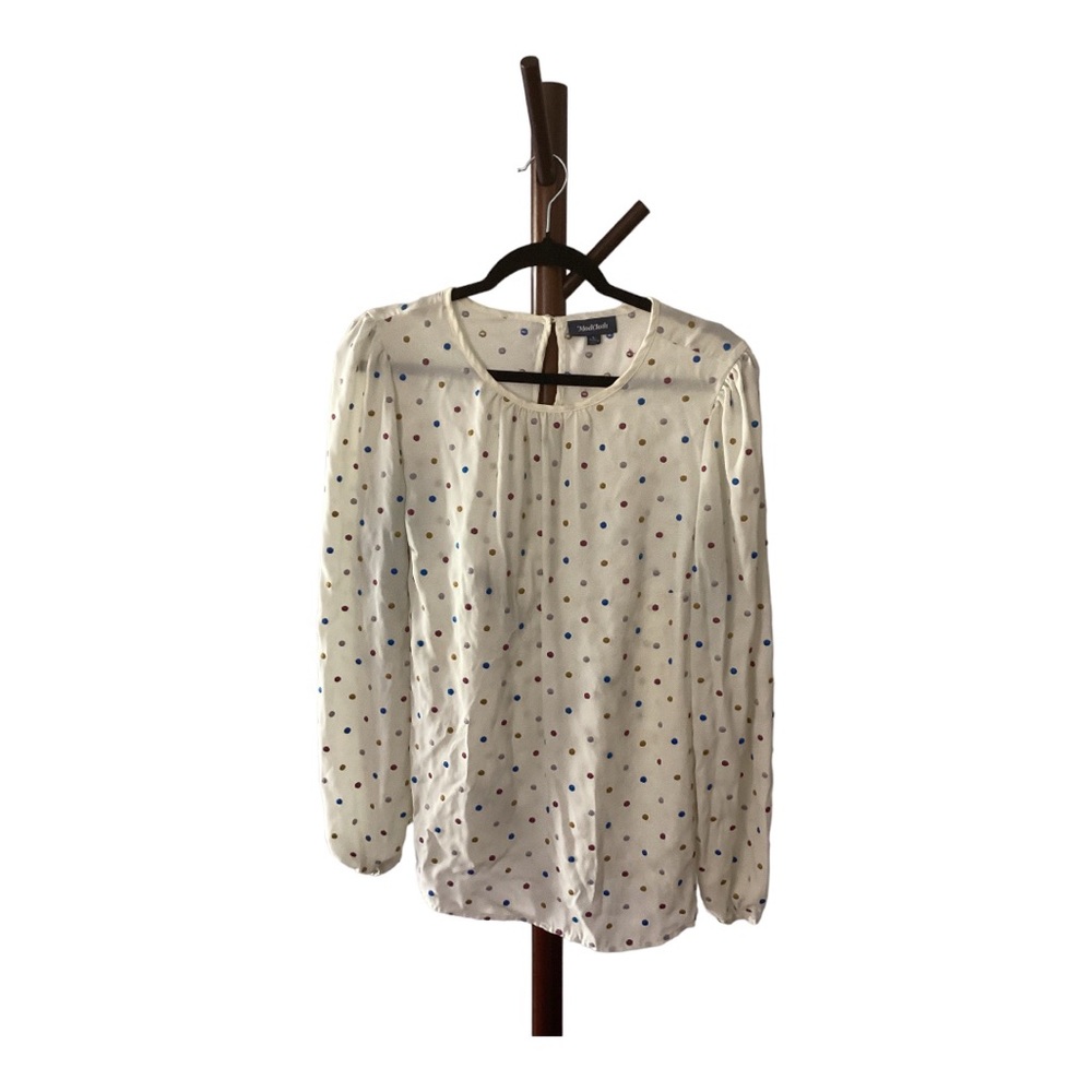 ModCloth Blouse size Large Swiss raised dots.